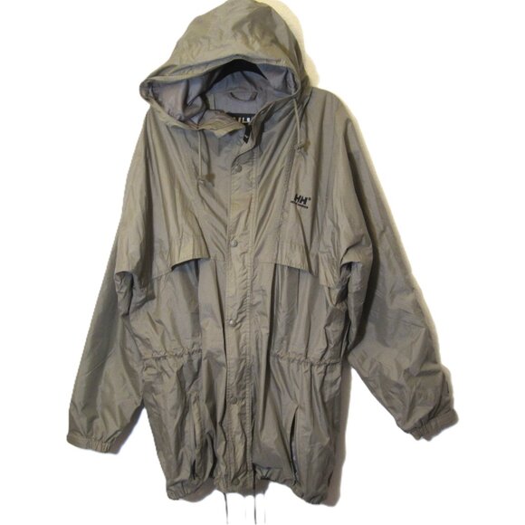 Helly Hansen Other - Helly Hansen XL Helly Tech Packable Rain Jacket Windbreaker Hood EUC Beige Tan